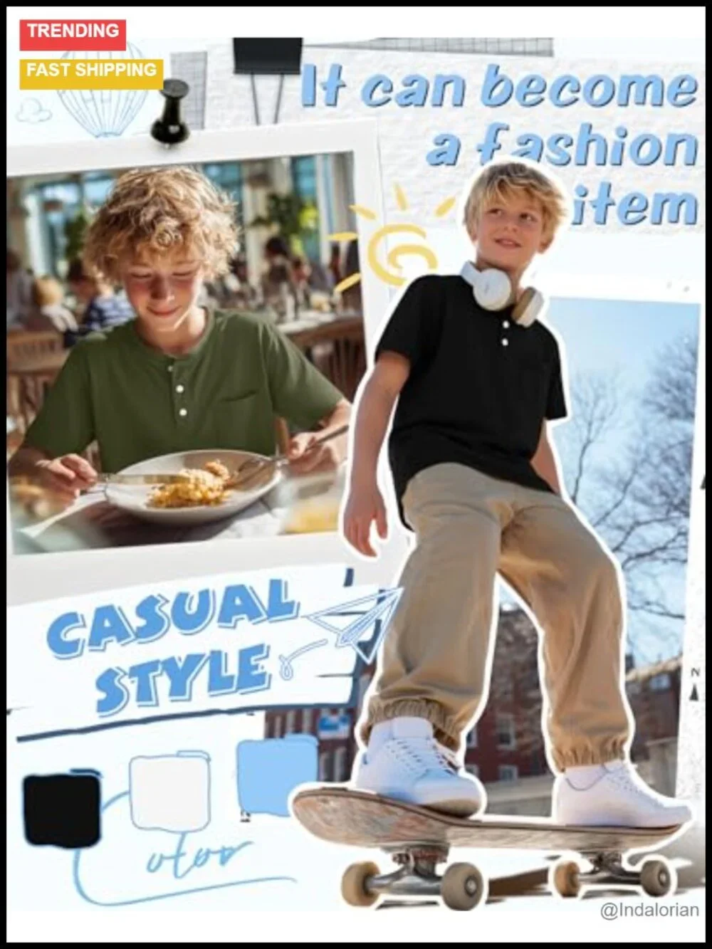 3 Pack Boy's Short Sleeve Henley Tees with Pocket Cotton Blend